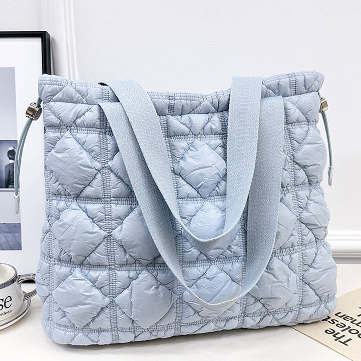 Women Large Capacity Drawstring Tote Bag_Cwab1751