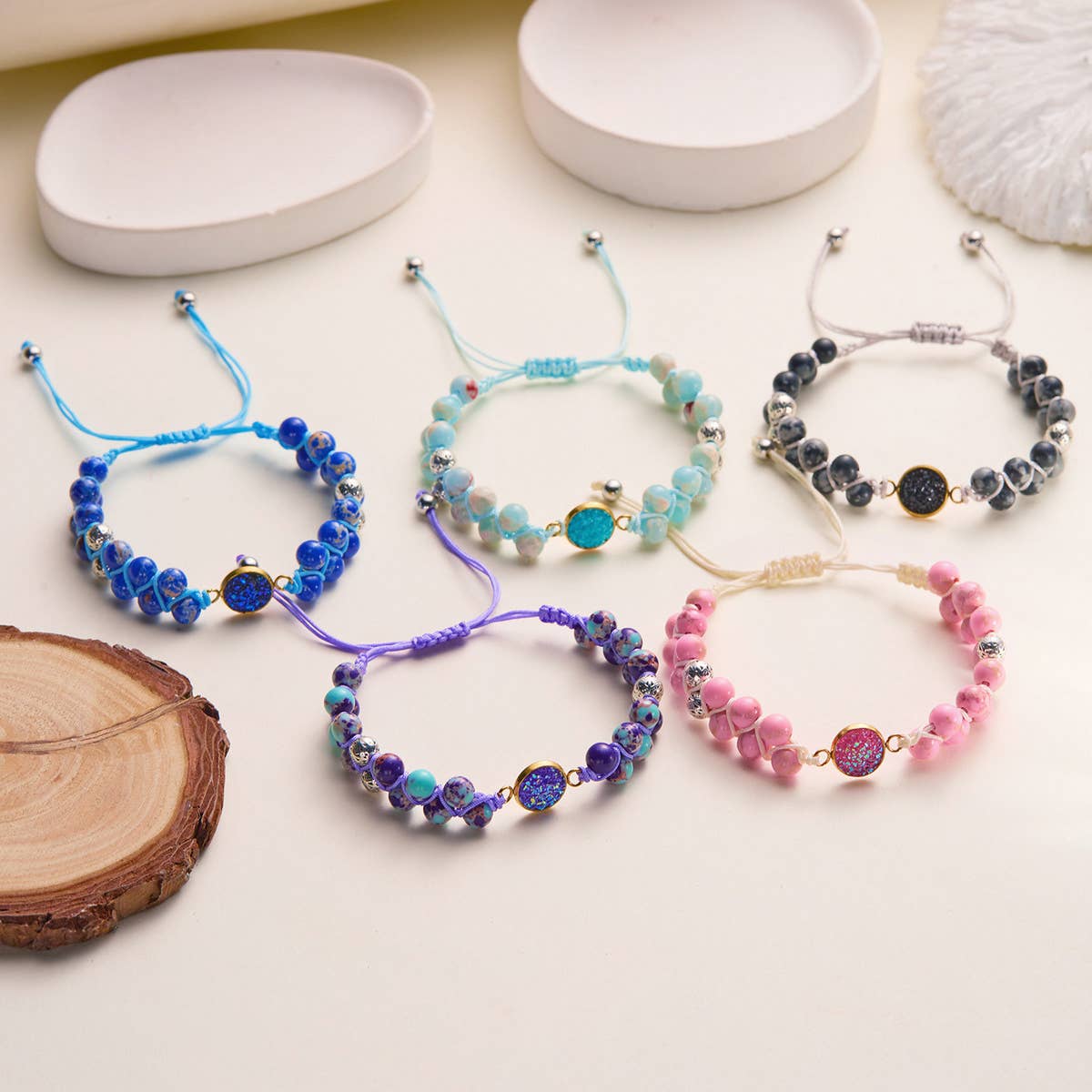 HAND WOVEN ROUND STONE BRACELET_CWAJE2425