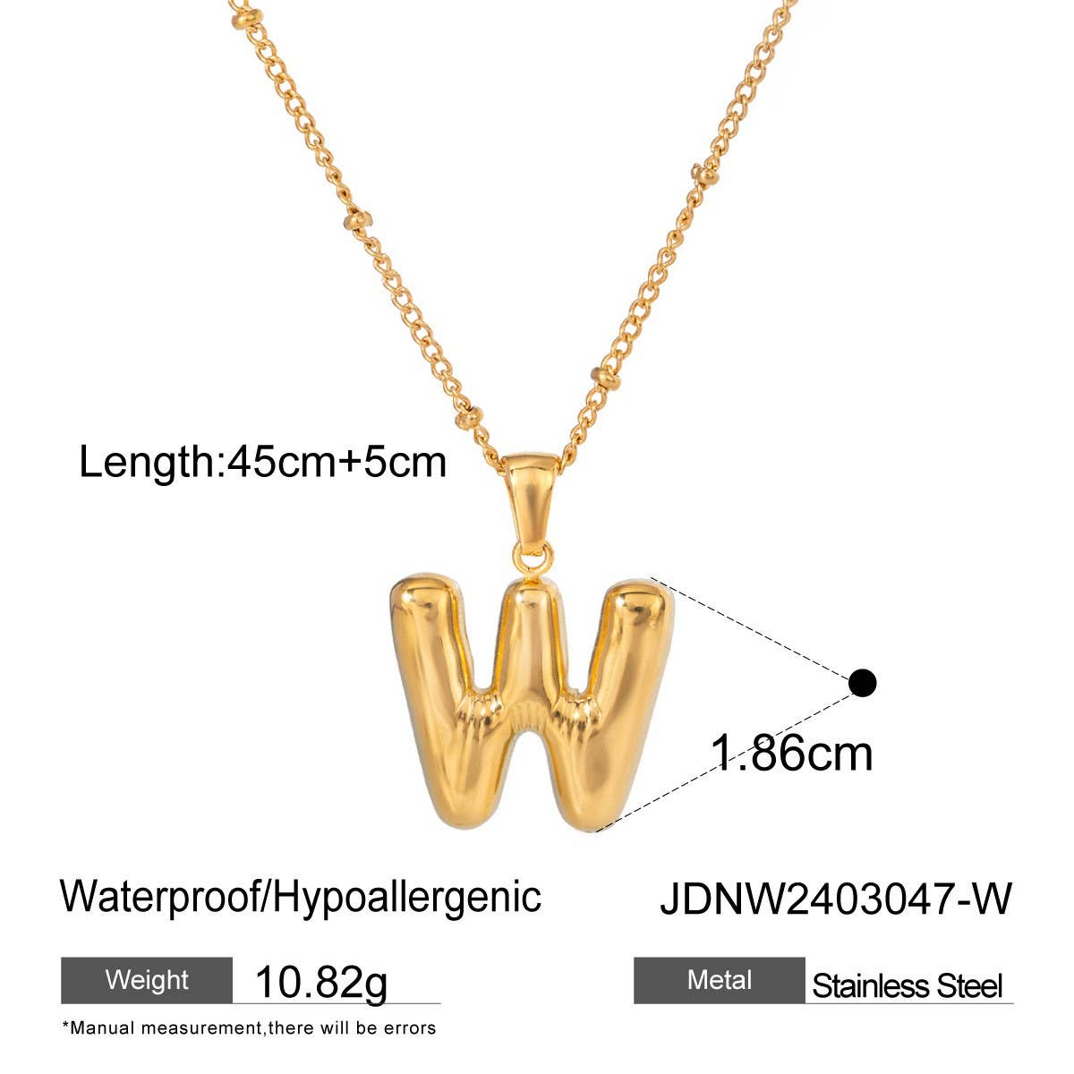 NICHE ALL MATCH TEMPERAMENT GLOSSY LETTER NECKLACE_CWAJE1893