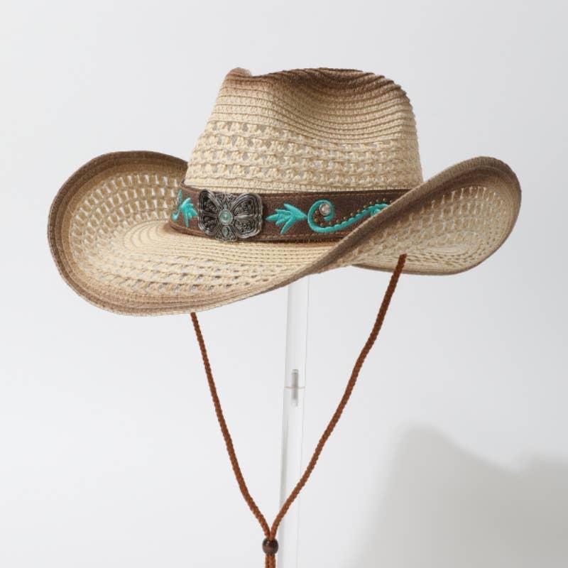 HOLLOW OUT JAZZ STRAW HAT WESTERN COWBOY STYLE_CWAH3657