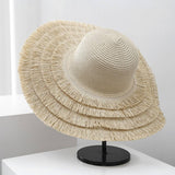 SUMMER TRAVEL STRAW HAT WOMENS LARGE BRIM CASUAL_CWAH1172