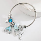 STAINLESS STEEL BRACELET WITH MERMAID TAIL HEART_CWMM8571