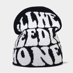 JACQUARD LETTERING PERSONALIZED KNITTED HAT_CWAH1587