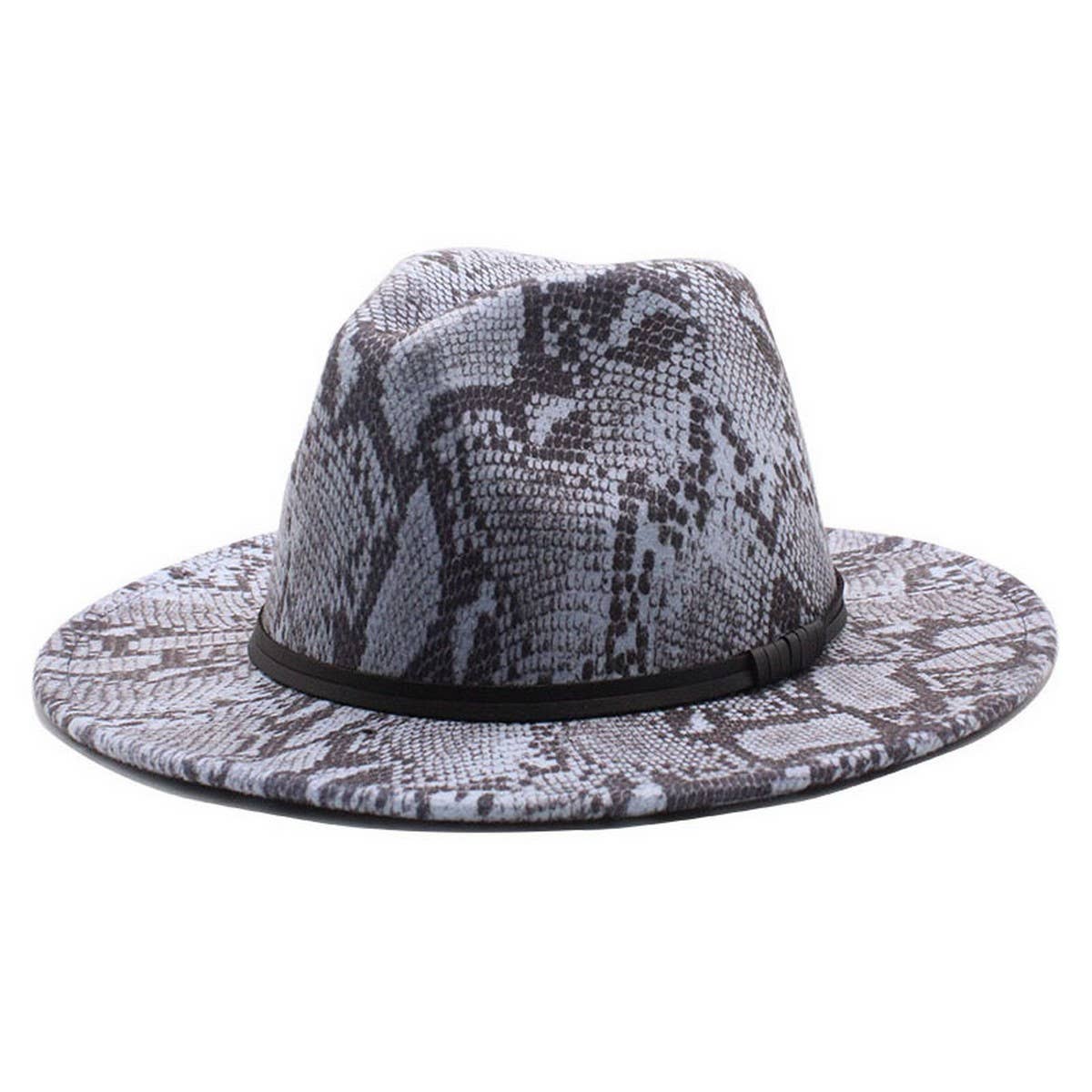 SNAKE PATTERN WOOLEN HAT WITH WIDE BRIM JAZZ HAT_CWAH2595