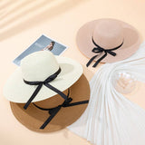 SUMMER BEACH FASHION VERSATILE BOW SUN HAT_CWAH1160