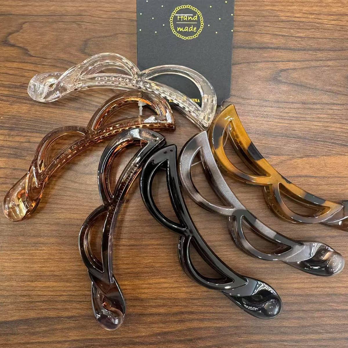 Bow Banana Hair Clip Elegant Ponytail Holder_Cwaha07559