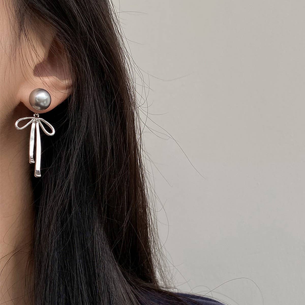 NEW SIMPLE FASHION BOW PEARL EARRINGS FOR WOMEN_CWAJE2990