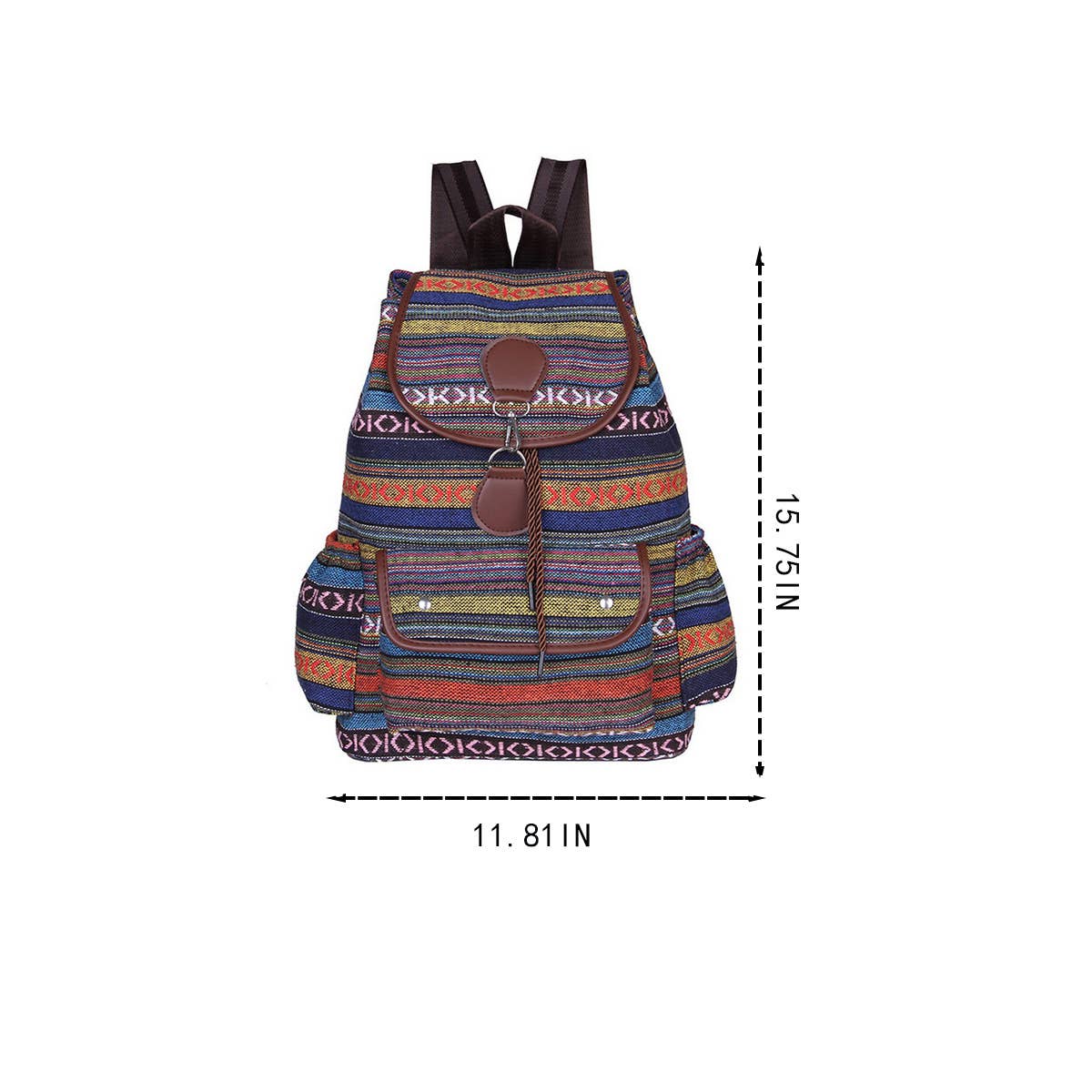 BOHO VINTAGE BACK TO SCHOOL CANVAS BACKPACK_CWAB2214