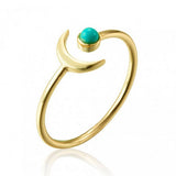 SIMPLE AND COOL MOON CREATIVE RING OPEN RING_CWAJE1748