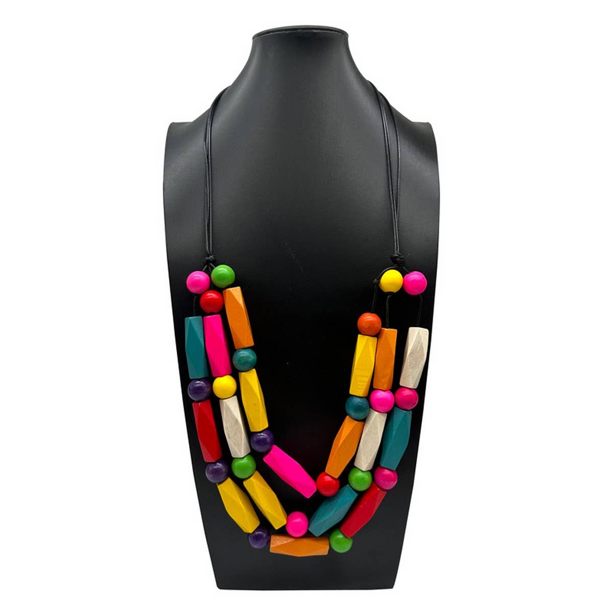 ETHNIC STYLE COLORFUL WOODEN BEADED NECKLACE_CWMM4957