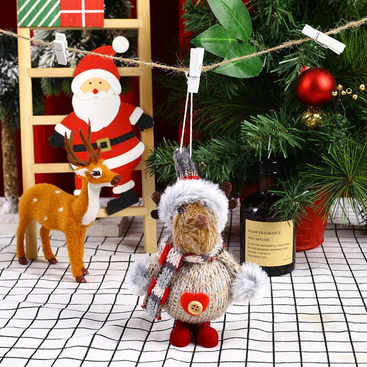 CHRISTMAS COLORFUL FABRIC FOAM PENDANT ORNAMENTS_CWMM2770