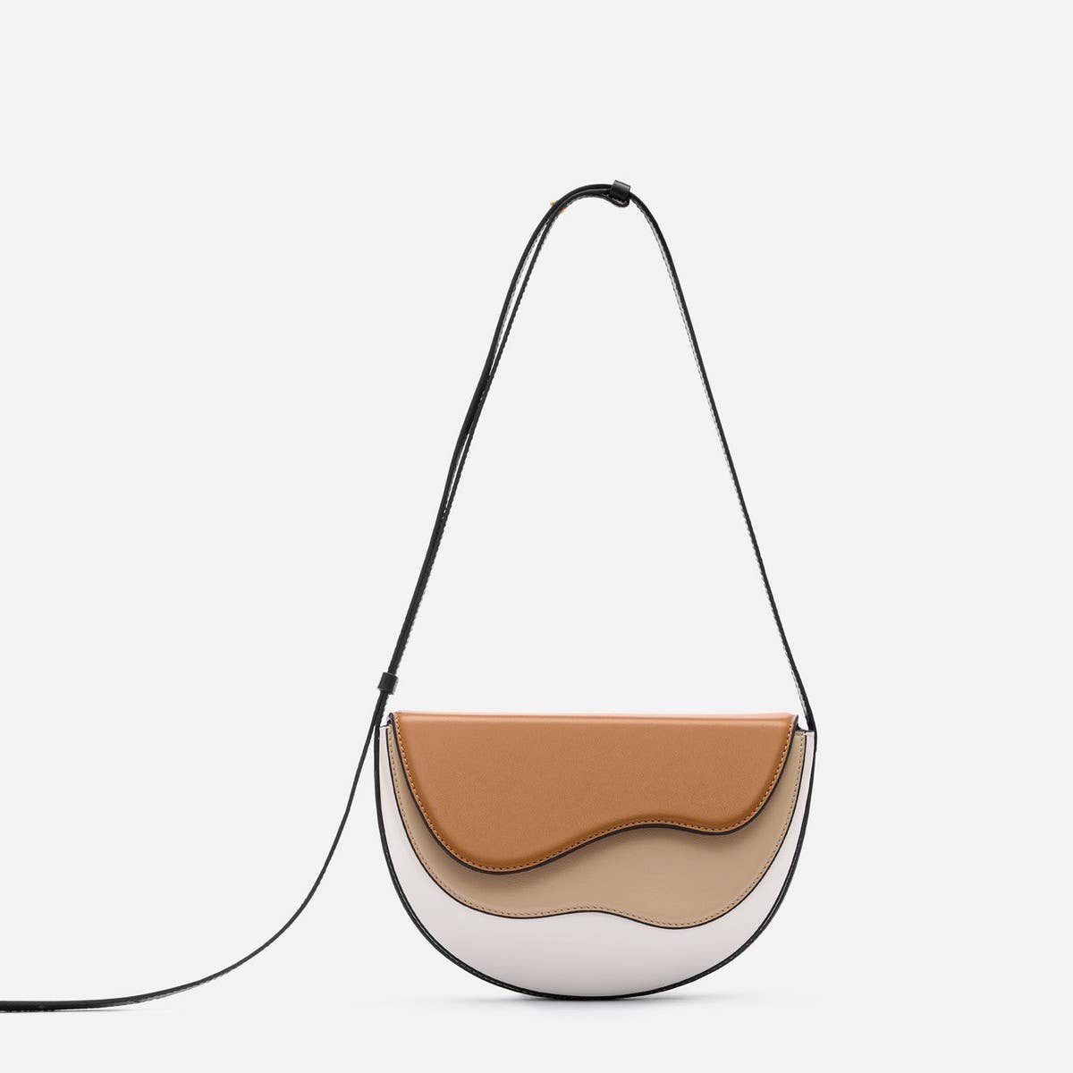 Semi-Circular Contrasting Shoulder Crossbody Bag_Cwab1931