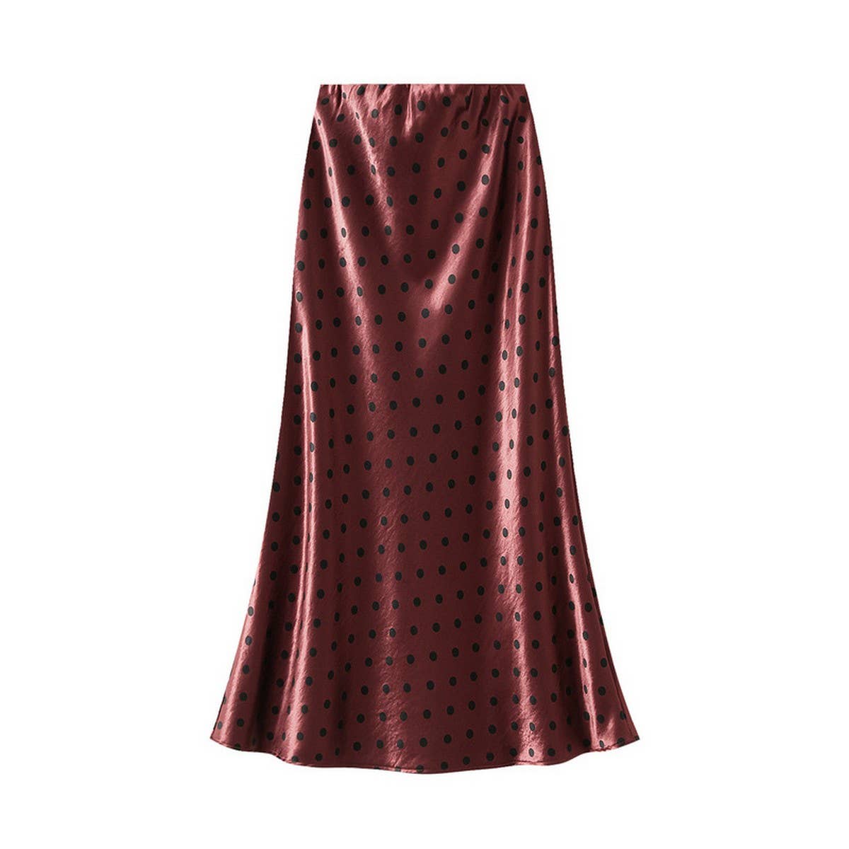 POLKA DOT SKIRT HIP SKIRT MID LENGTH A LINE SKIRT_CWBMS0294