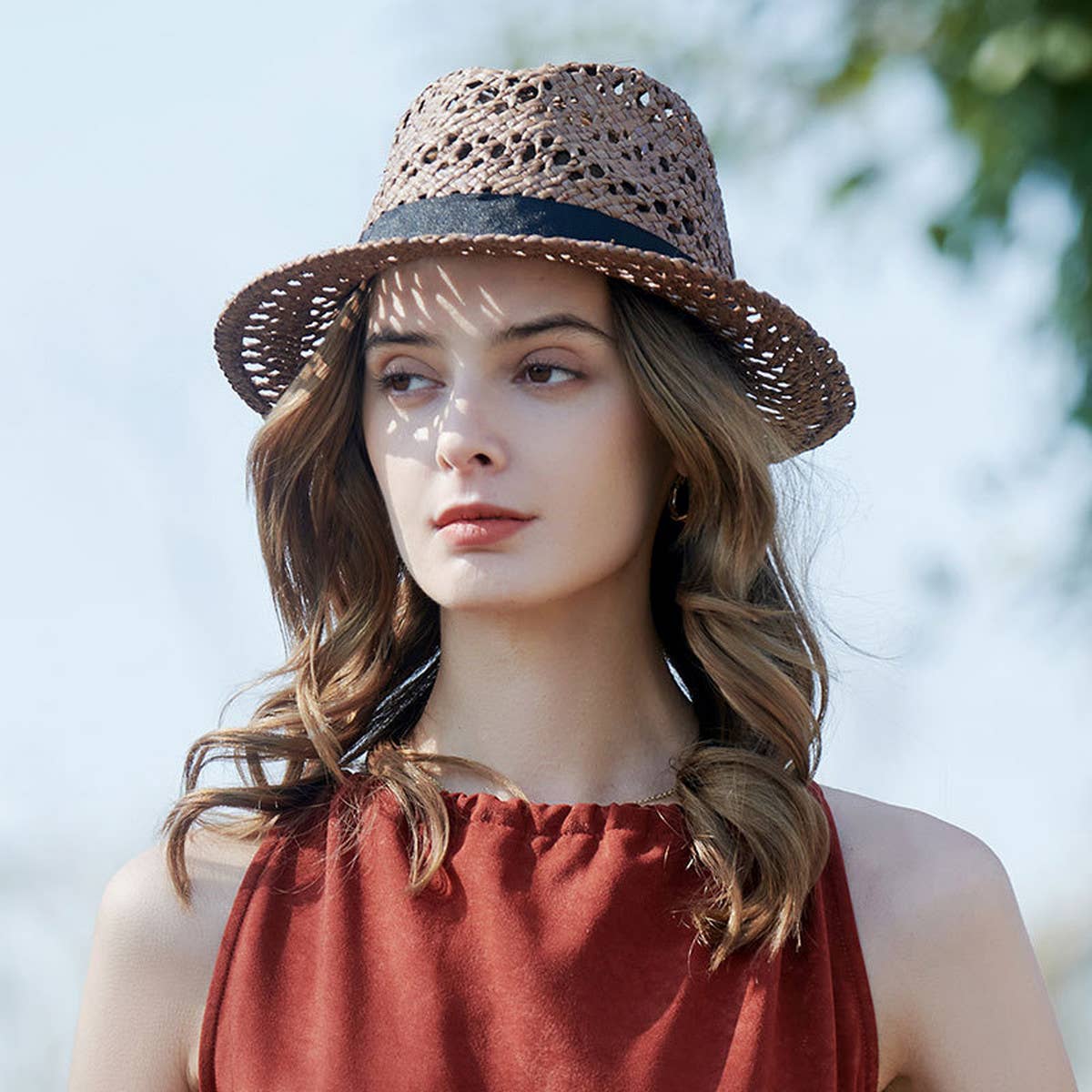 EUROPEAN AND AMERICAN CASUAL WOVEN STRAW HAT_CWAH1346