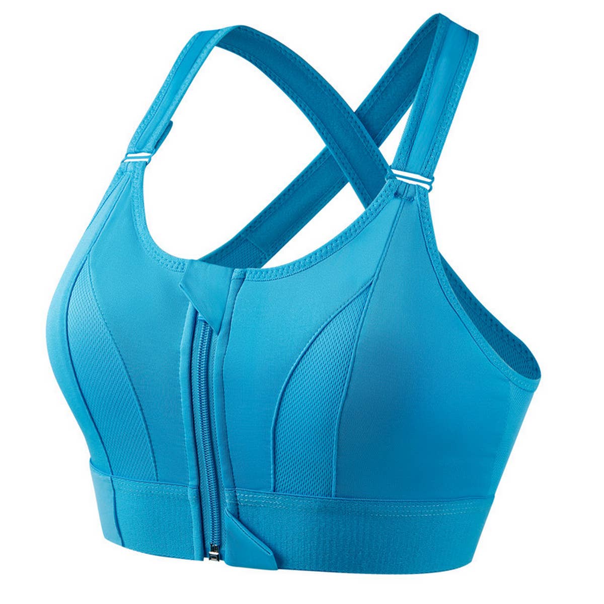 NEW ADJUSTABLE ZIPPER SPORTS YOGA BRA_CWMU0290