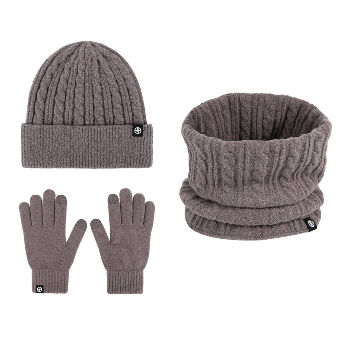 Winter Warm Ear Protection Knitted Gloves Set_Cwmm2873