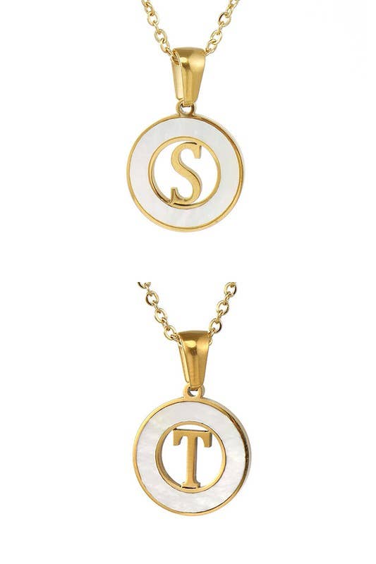 A Z ALPHABET INITIALS PENDANT NECKLACE_CWAJE222