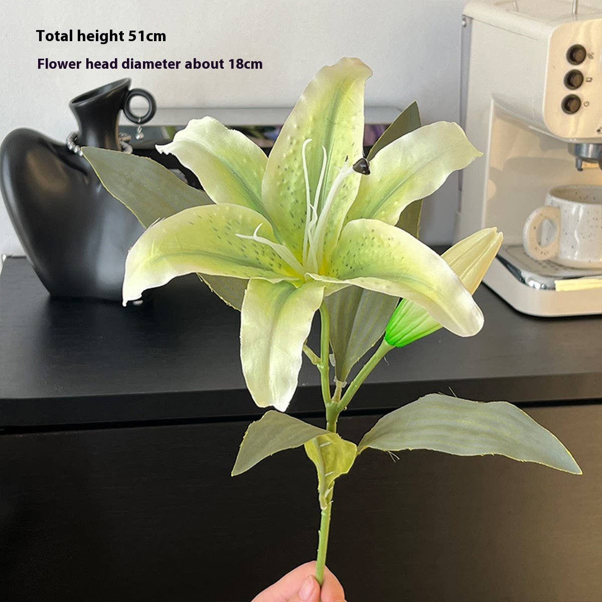 Vintage Autumn Artificial Lily With Bud And Bloom_Cwmm6504