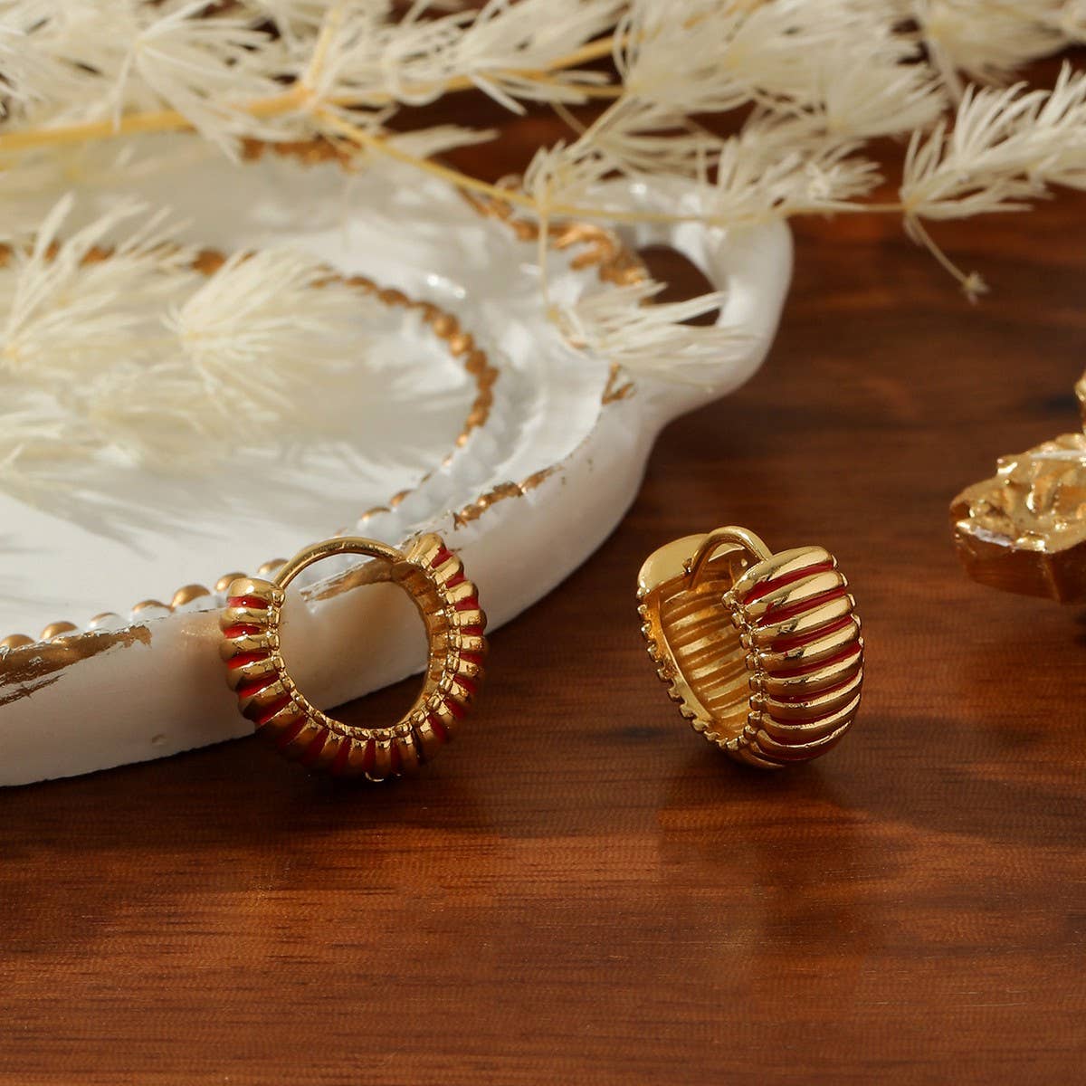 PERSONALIZED COLORFUL STRIPED OIL DROP EARRINGS_CWMM3608