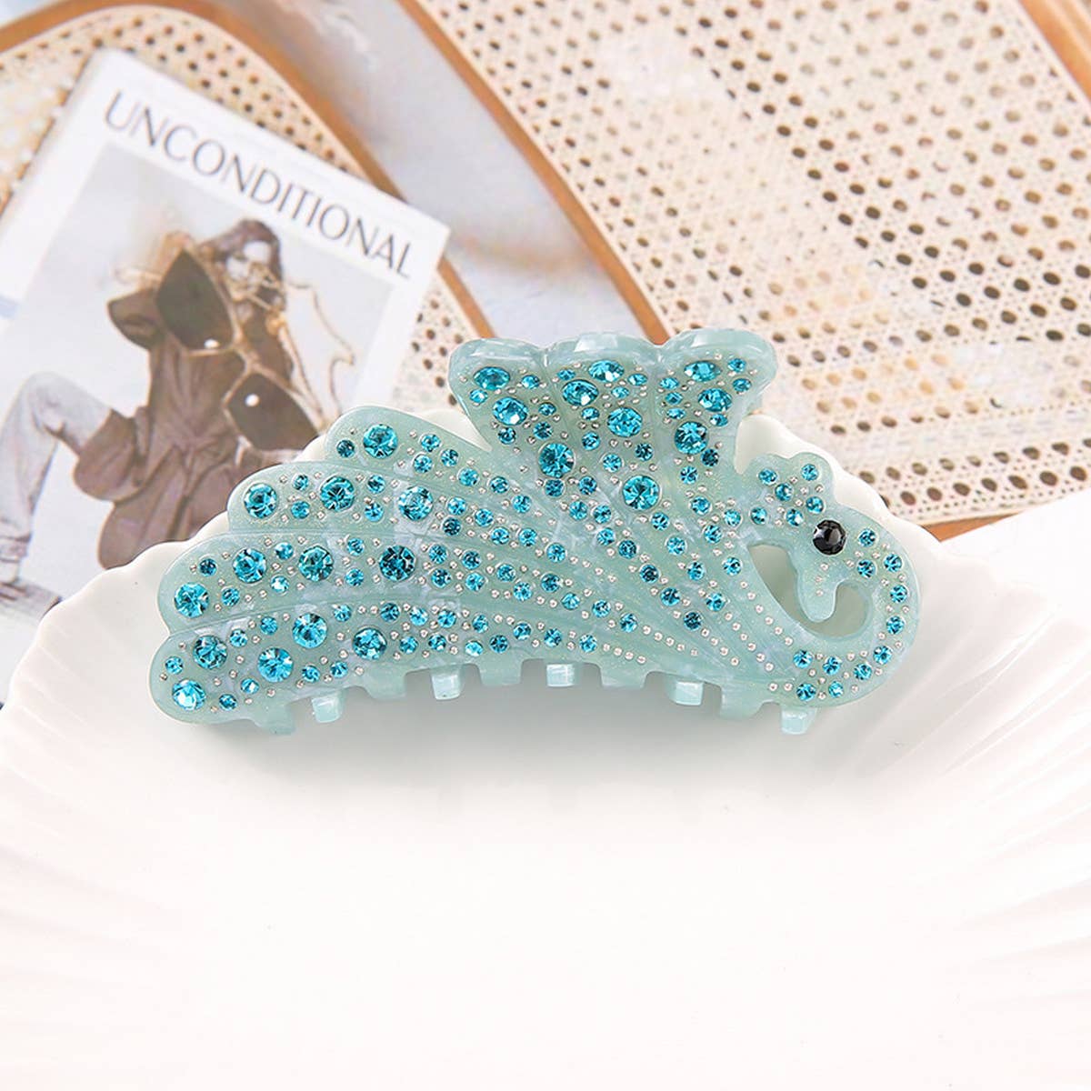 PHOENIX ACRYLIC HAIR CLAW RHINESTONE CARTOON CLIP_CWAHA1004