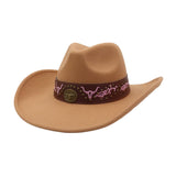 MEN WOMEN FELT FEDORA HAT ETHNIC COWBOY_CWAH04451