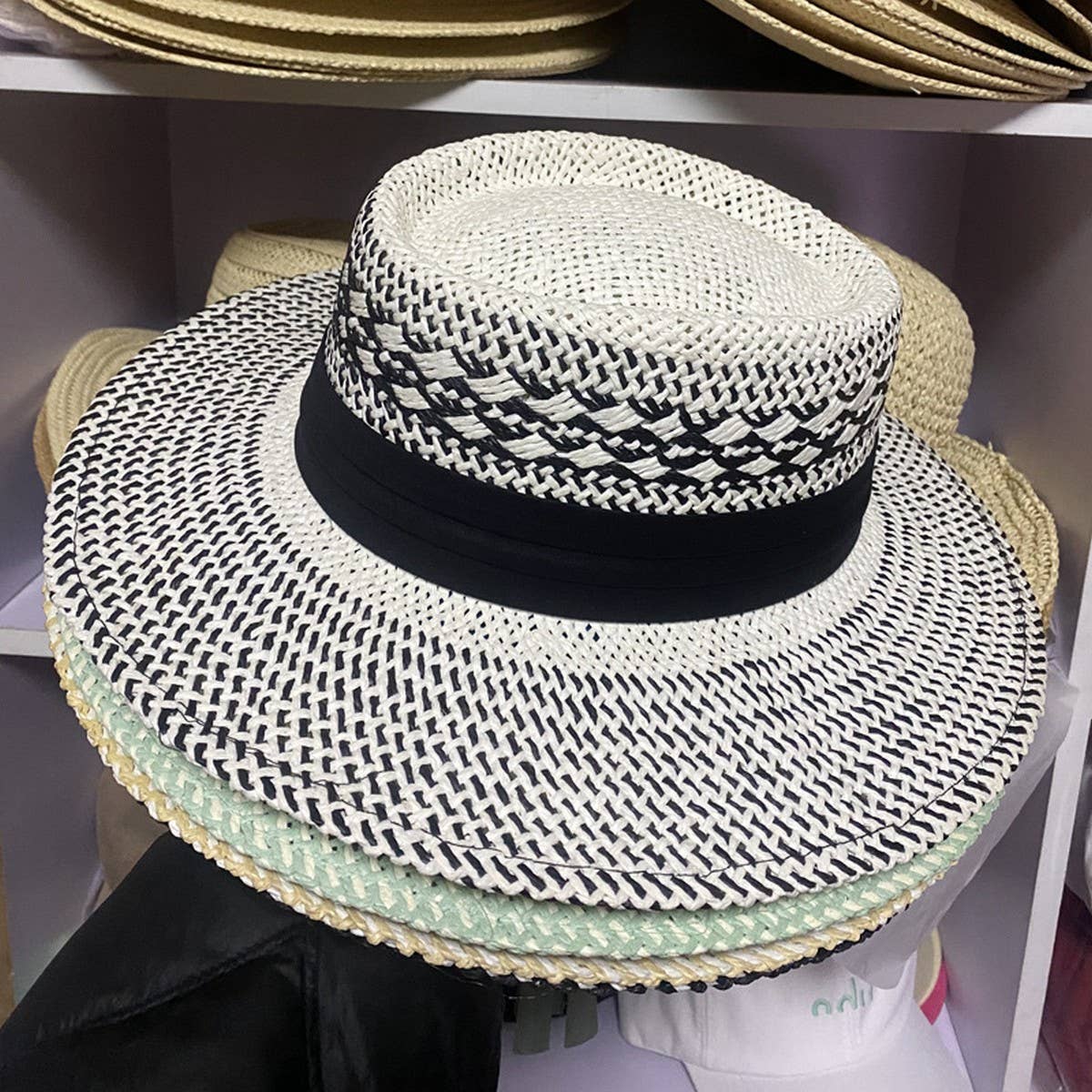 BRITISH RETRO HANDMADE WOVEN STRAW HAT_CWAH1171