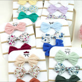 COTTON LINEN BOW HEADBAND SET FOR BABIES_CWAHA6742