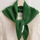 100% Wool Knit Triangle Scarf Multi-Use_Cwov00277