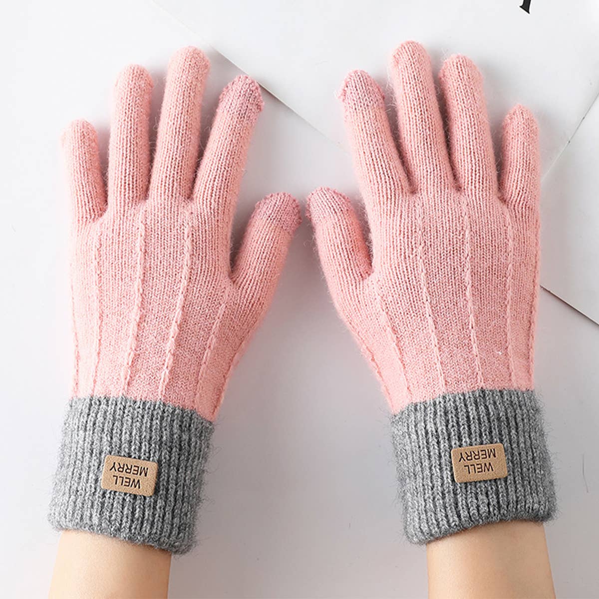 Women Warm And Cold Knitted Gloves_Cwag0030