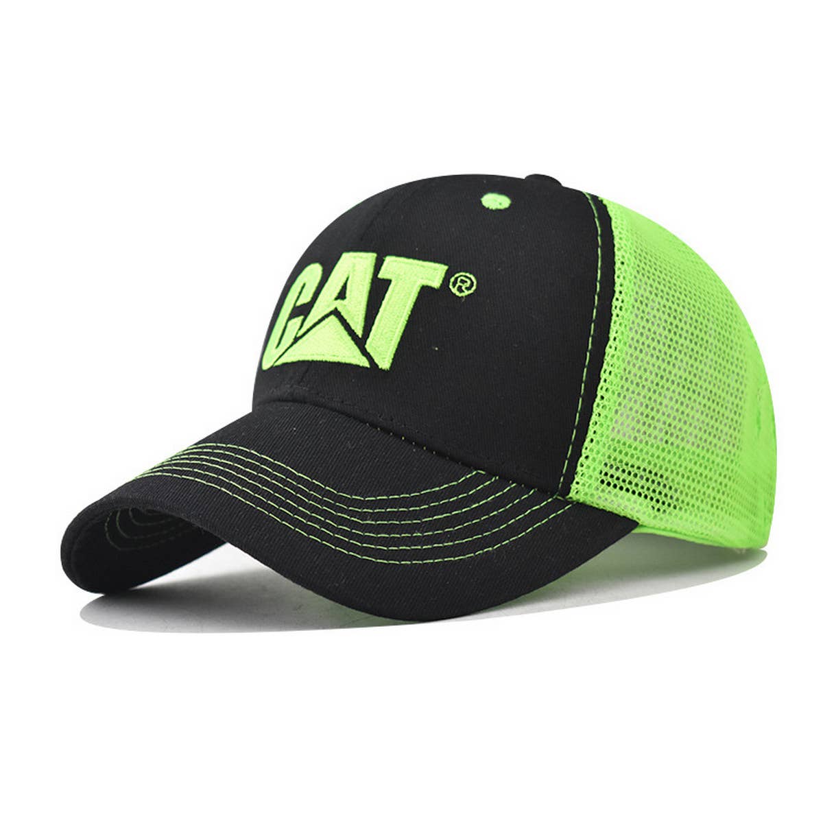 COTTON NEW CAT LETTER EMBROIDERED TRUCKER HAT_CWAH1366