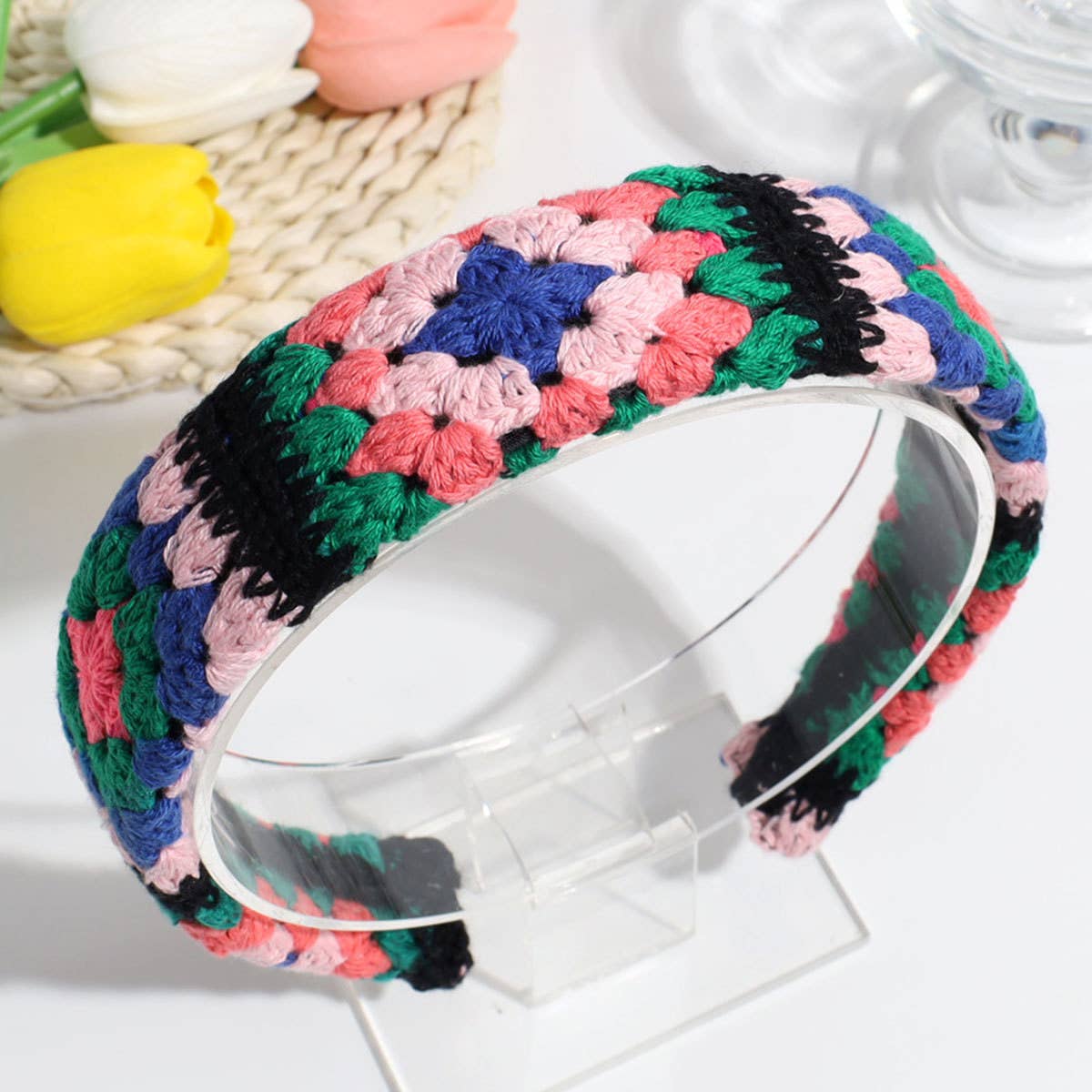 KNITTED COLOR MATCHING SWEET WIDE BRIM HEADBAND_CWAHA2241