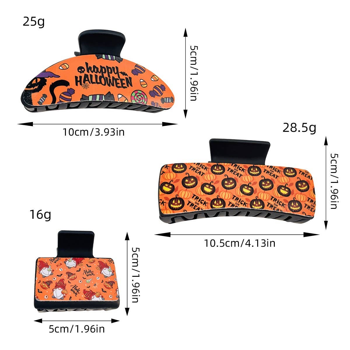 GOTHIC HALLOWEEN CLAW CLIP PUMPKIN GHOST DESIGN_CWAHA1443