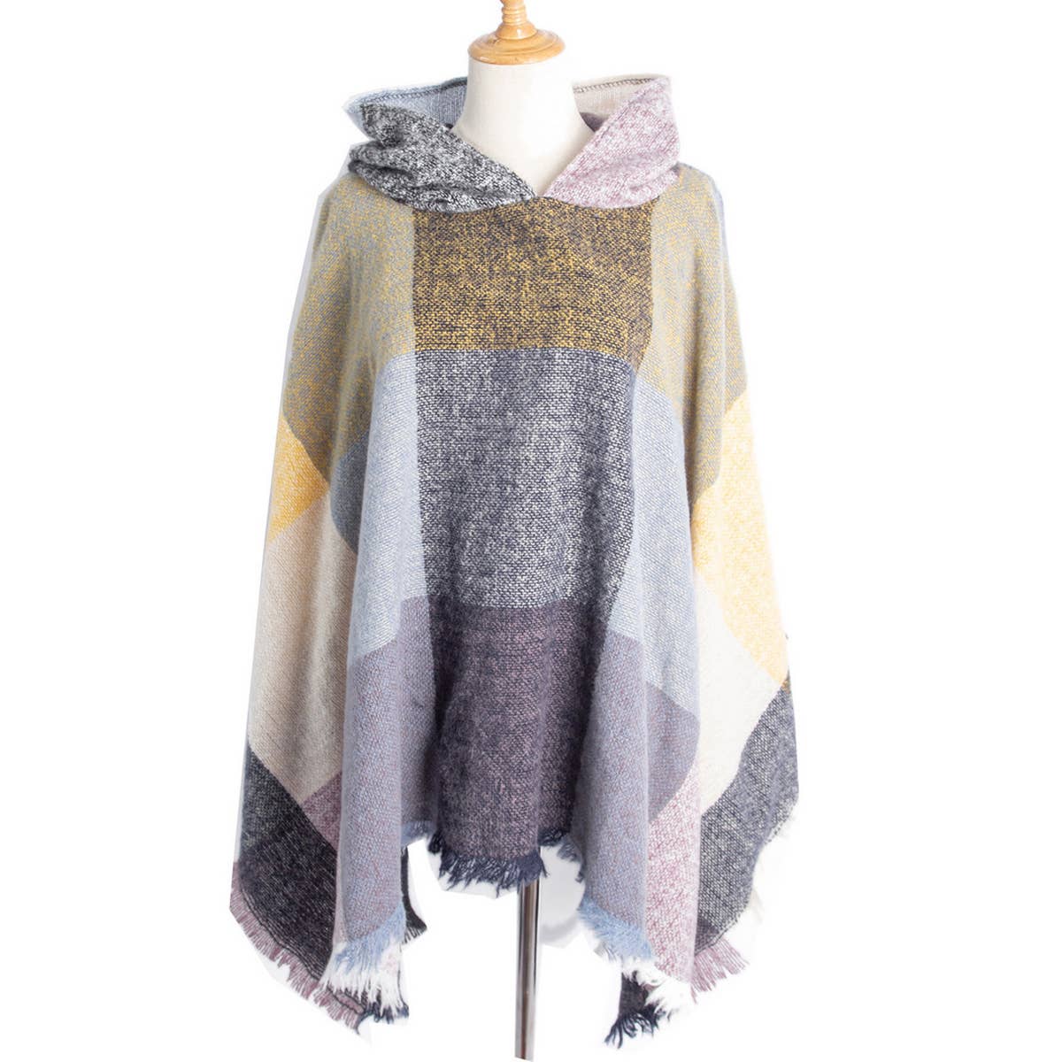 2024 NEW LARGE PLAID CAPE SHAWL_CWASC1207