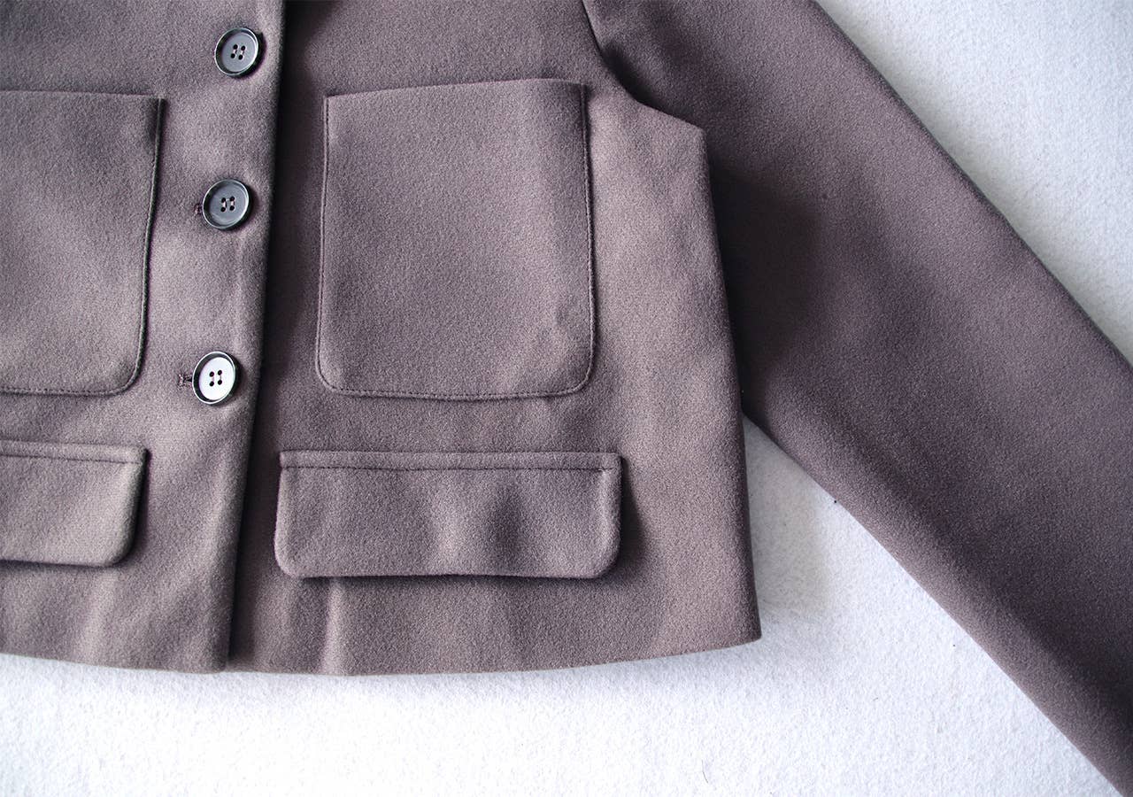 Woolen Long-Sleeved Single-Breasted Solid Coat