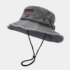 Vintage Washed Wide Brim Sun Hat For Outdoors_Cwah3805