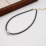 RETRO CRYSTAL PEARL NECKLACE BRACELETCE _CWAJE1665