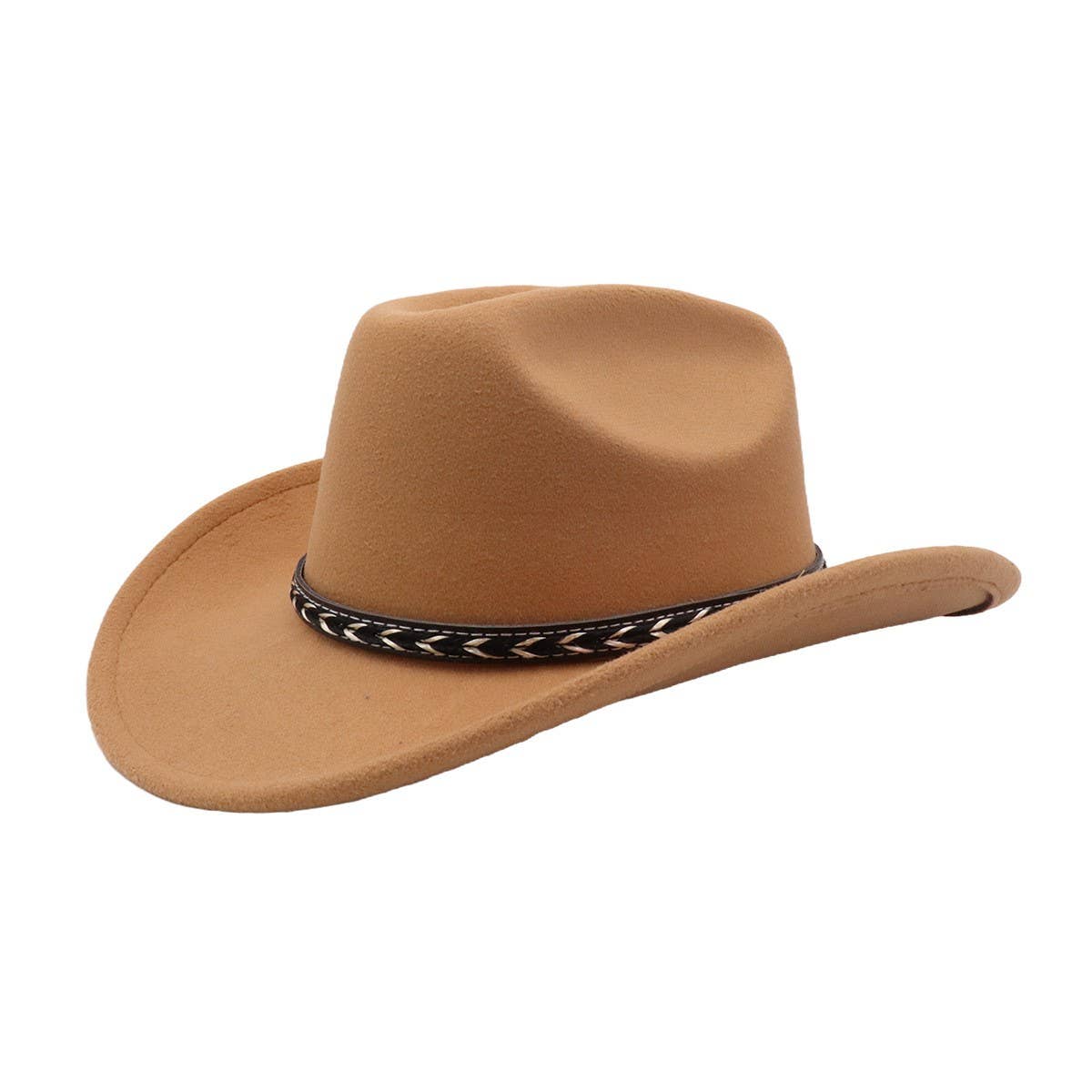 COUPLE S RETRO WOOL FEDORA HAT WESTERN STYLE_CWAH04414