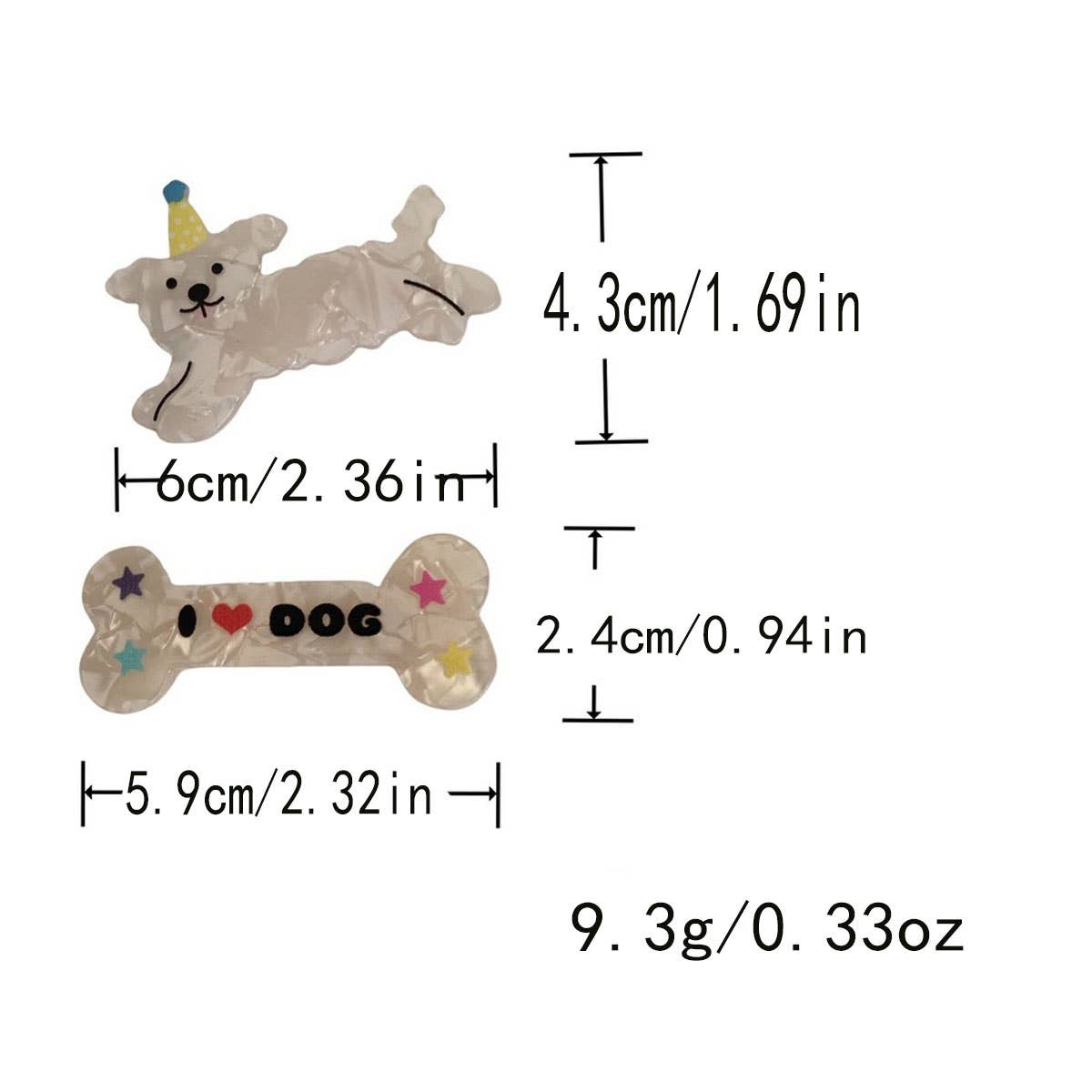 Cwaha07733_Cute Dog Fork Hair Clip Side Bangs Accessory