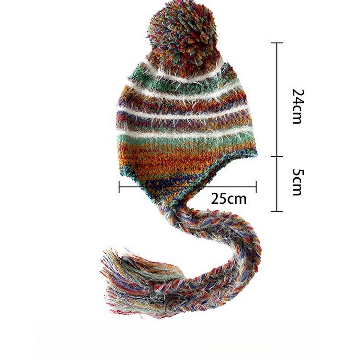 SWEET MIXED COLOR EARMUFFS KNITTED HAT_CWAH2049