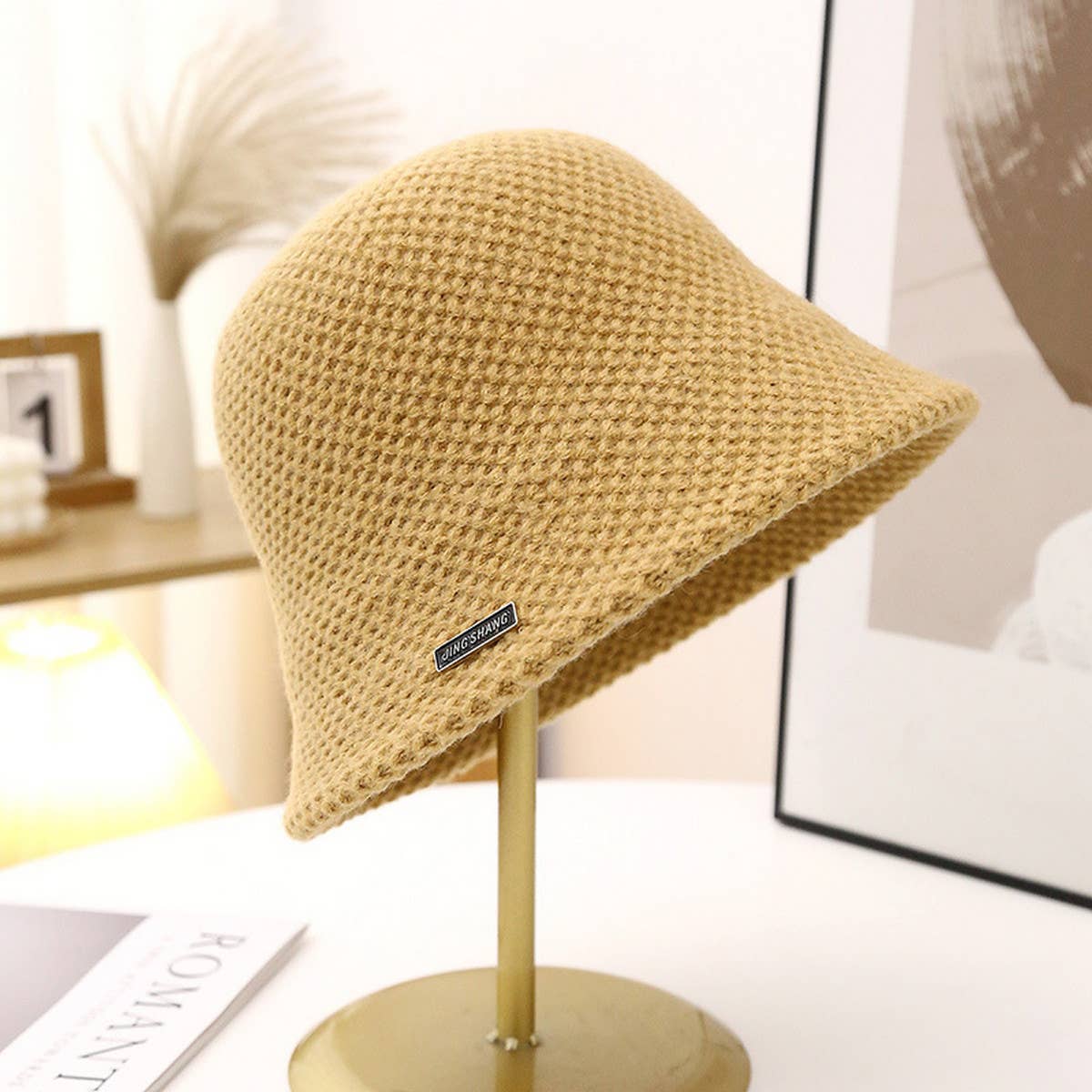 OUTDOOR KNITTED HOLLOW SUN PROTECTION BUCKET HAT_CWAB2849