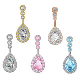 HOT SELLING TEARDROP CZ BELLY BUTTON PIERCING_CWMM9248