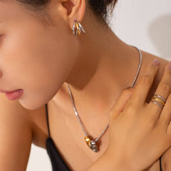 STAINLESS STEEL COLOR MATCHING THREE LAYER RINGS_CWAJE1240
