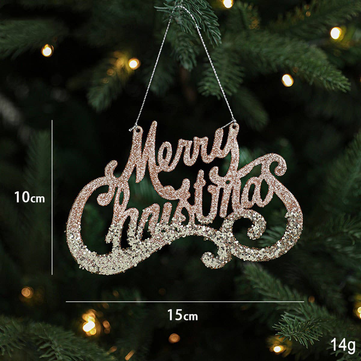 GLITTER REINDEER HOUSE CHRISTMAS TREE ORNAMENT_CWMM9749