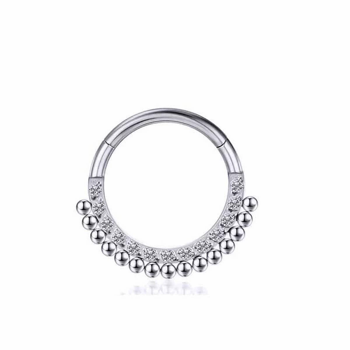 Zircon Closed Nose Ring Piercing Jewelry_Cwmm9537