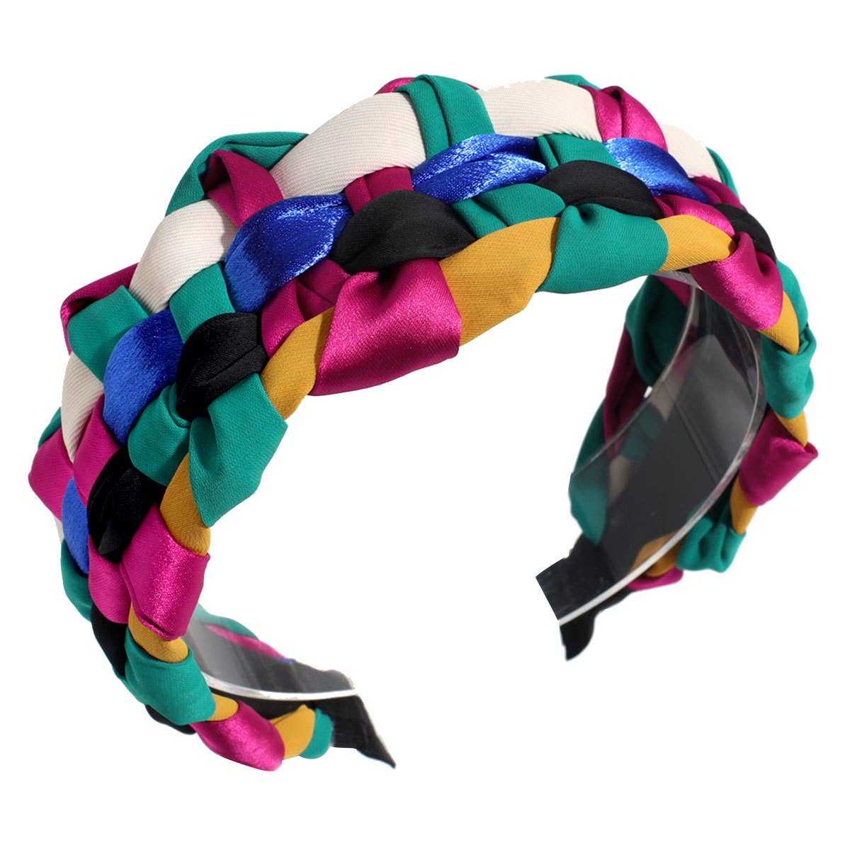BOHEMIAN WIDE BRIMMED COLORFUL TWIST HEADBAND_CWAHA2193