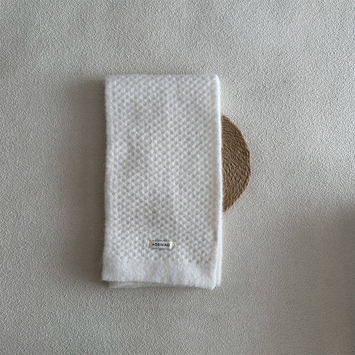 Wool Blend Knit Scarf Dual-Sided Winter Wrap_Cwasc2352