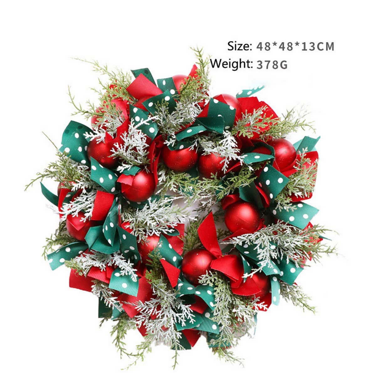 CHRISTMAS BALL GREENERY RIBBON WREATH WALL DECOR_CWMM9902