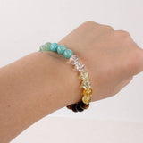 Colorful Round Beaded Natural Stone Bracelet_Cwmm11258