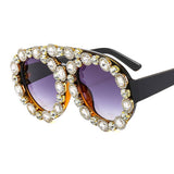 LARGE CONTRAST OVAL LUXURY EMERALD SUNGLASSES_CWASG0867
