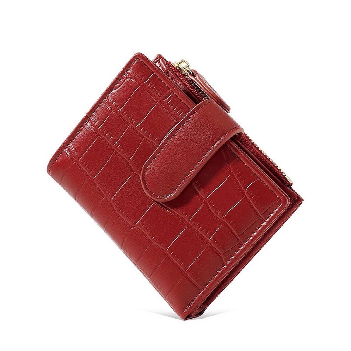 Minimalist Croc Pu Mini Zipper Wallet_Cwab06266
